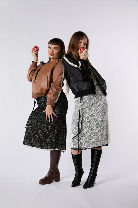 Apple Leather Bomber - Noir