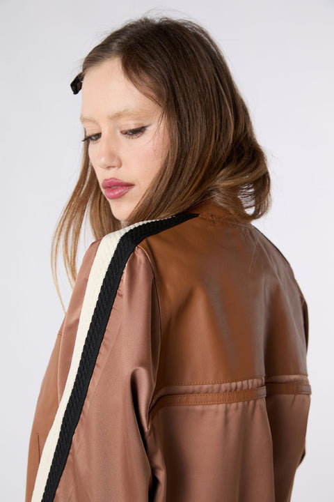 Apple Leather Bomber - Whiskey
