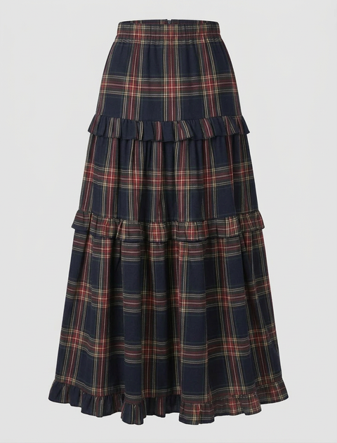 PRAIRIE MOON SKIRT — MIDNIGHT PLAID