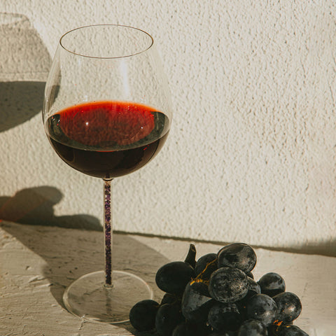 Crystal-Stemmed Wine Goblet - Amethyst (2 Piece)