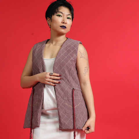 24/7 Quilted Vest - Blood Rose