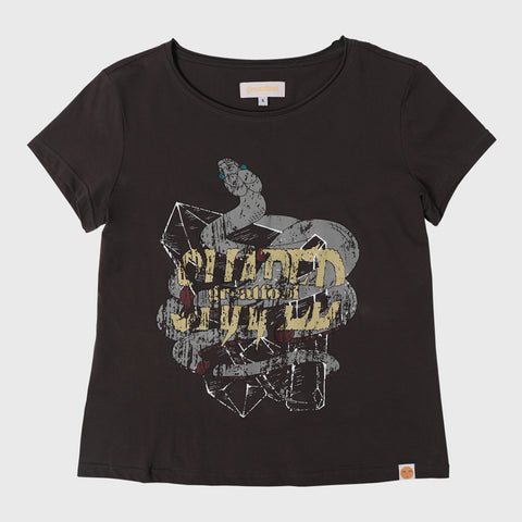 Snake Metal Tee - Heritage Black 100% Certified Organic Cotton
