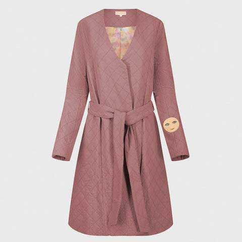 24/7 Quilted Trench - Blood Rose