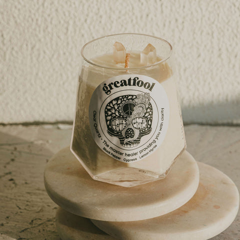 Clear Quartz Revival - Crystal Candle