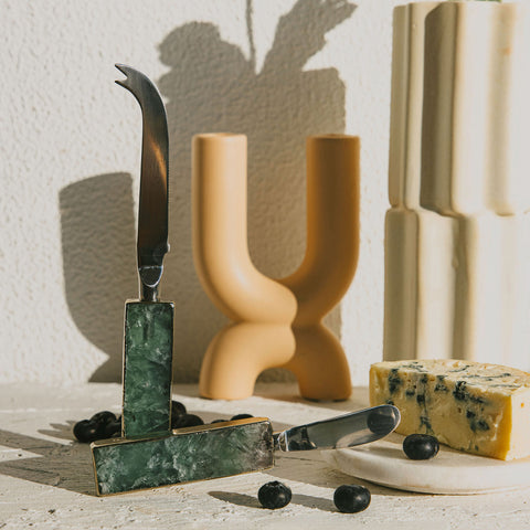 Green Fluorite Soft Cheese Knife