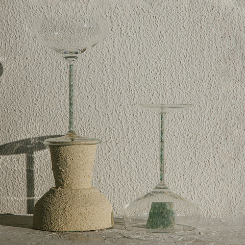Champagne/ Cocktail Coupe - Green Aventurine (2 Piece)