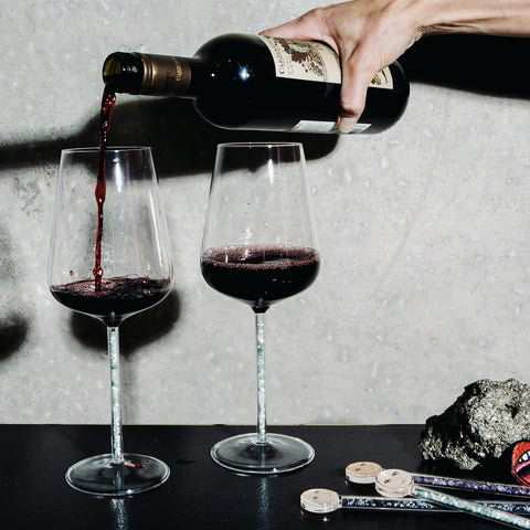 Green Aventurine Crystal-stemmed Wine Glasses (2 Piece)