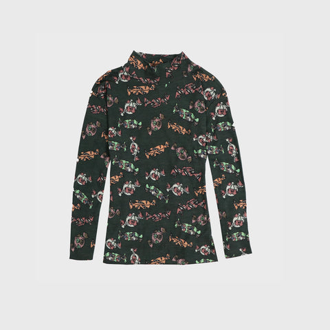 100% Wool Sweet Bread Skivvy - Spruce