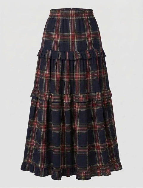 PRAIRIE MOON SKIRT — MIDNIGHT PLAID