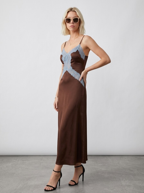 CHEAP THRILL SLIP Chocolate + Powder Blue