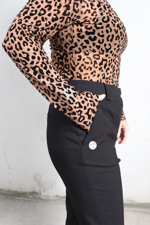 Leopard Lace Long Sleeve - Brown