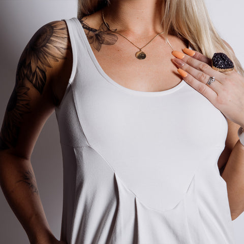 Certified Organic Cotton jersey Pinafore Dress - Smoke