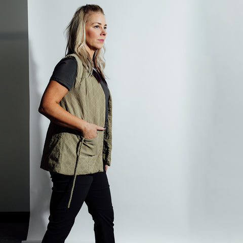 24/7 Quilted Vest - Army Thrash