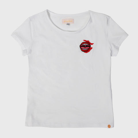 Lipstick Smear Tee - White