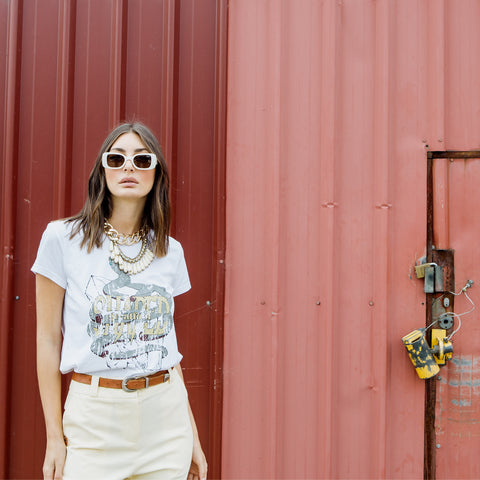 Snake Metal Tee - White