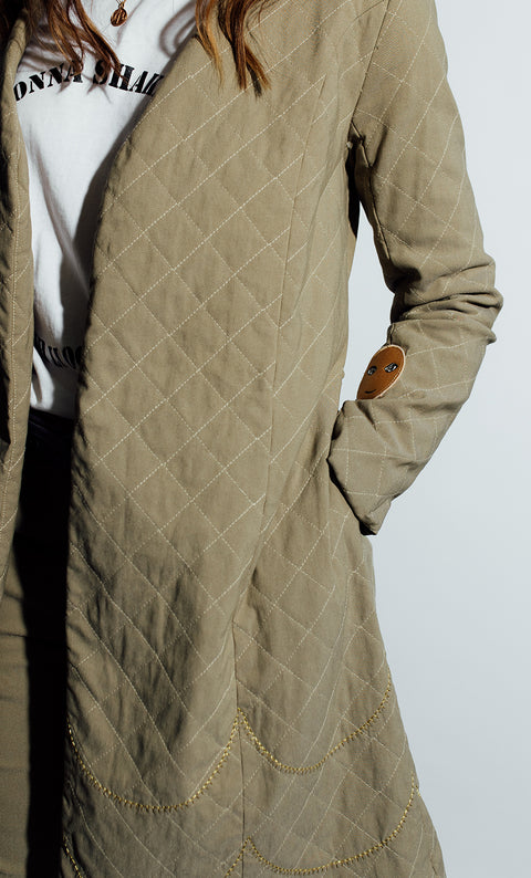 24/7 Quilted Trench - Army Thrash
