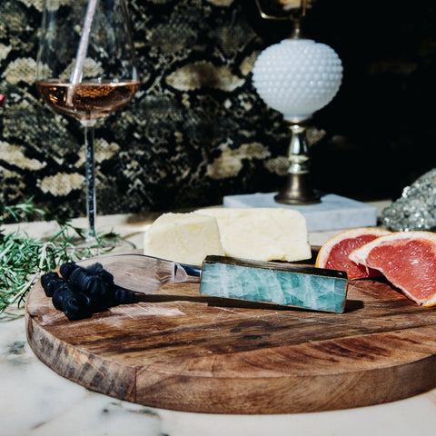 Green Fluorite Hard Cheese Knife