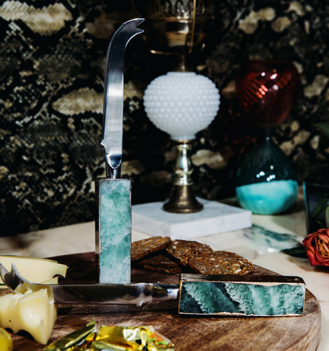 Green Fluorite Soft Cheese Knife