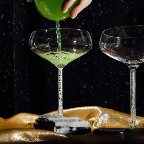 Champagne/ Cocktail Coupe - Green Aventurine (2 Piece)