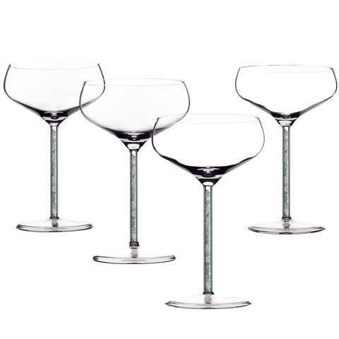 Champagne/ Cocktail Coupe - Green Aventurine (4 Piece)