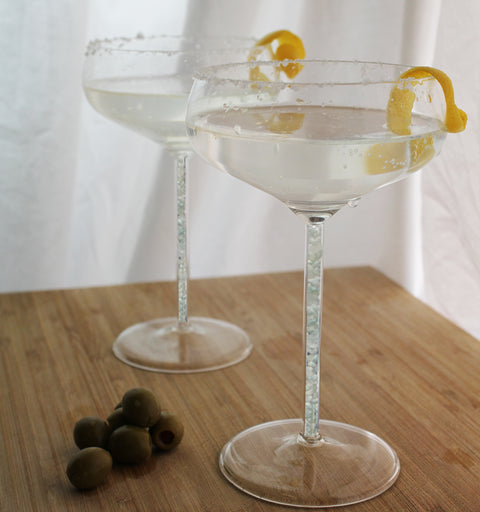 Champagne/ Cocktail Coupe - Green Aventurine (2 Piece)