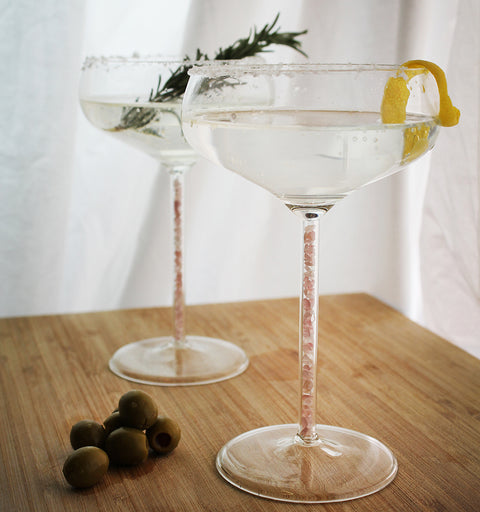 Champagne/ Cocktail Coupe - Rose Quartz (2 Piece)