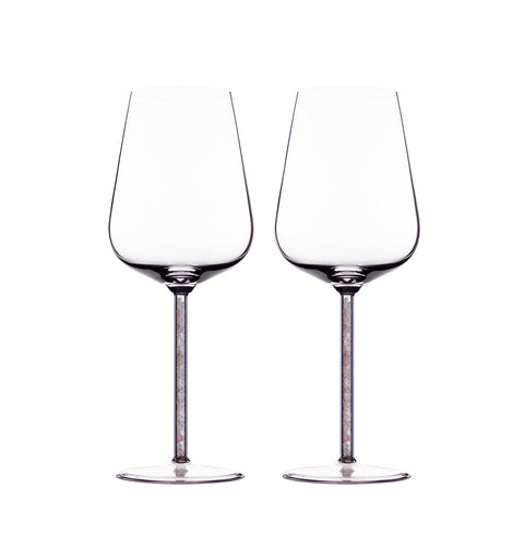 Rose Quartz Crystal-stemmed Wine Glasses (2 Piece)