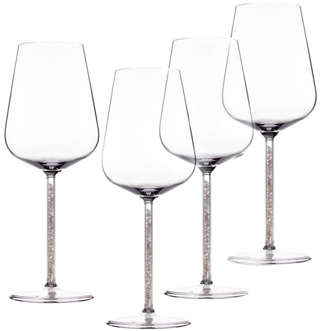 Rose Quartz Crystal-stemmed Wine Glasses (4 Piece)