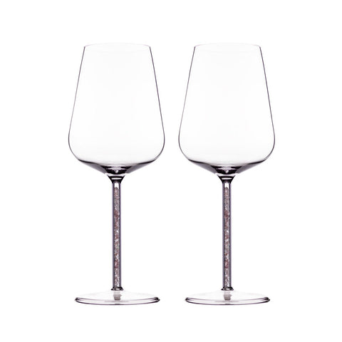 Strawberry Quartz Crystal-stemmed Wine Glasses (2 Piece)