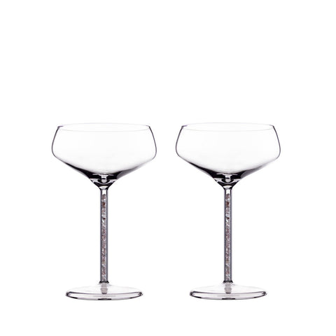Champagne/ Cocktail Coupe - Strawberry Quartz (2 Piece)