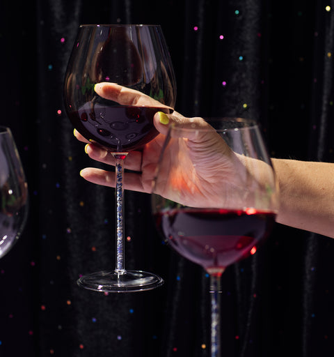 Crystal-Stemmed Wine Goblet - Lapis Lazuli (4 Piece)