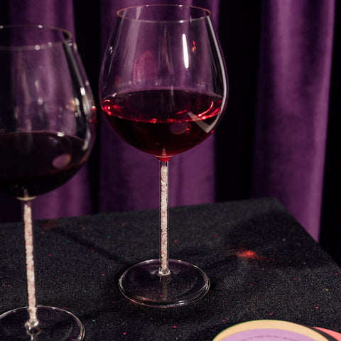 Crystal-Stemmed Wine Goblet  - Rose Quartz (4 Piece)