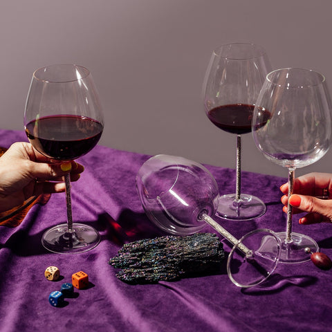 Crystal-Stemmed Wine Goblet - Pyrite (4 Piece)