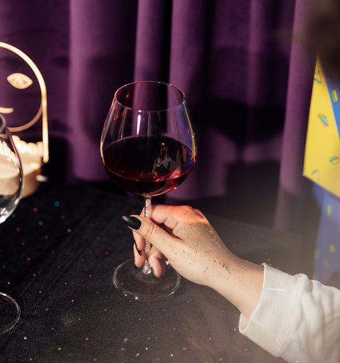 Crystal-Stemmed Wine Goblet  - Rose Quartz (4 Piece)