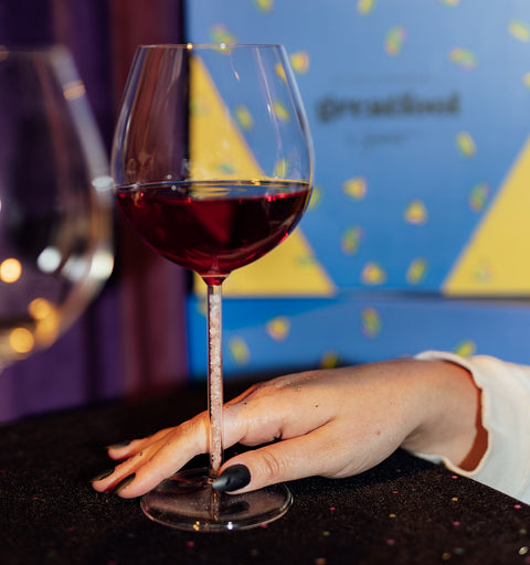 Crystal-Stemmed Wine Goblet  - Rose Quartz (4 Piece)