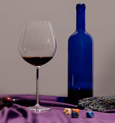 Crystal-Stemmed Wine Goblet - Pyrite (2 Piece)