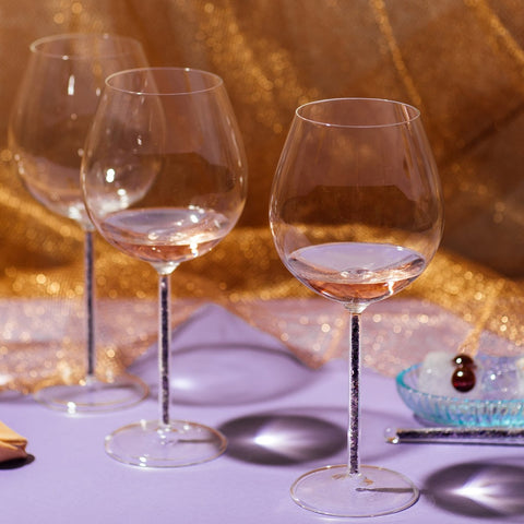 Crystal-Stemmed Wine Goblet - Amethyst (4 Piece)