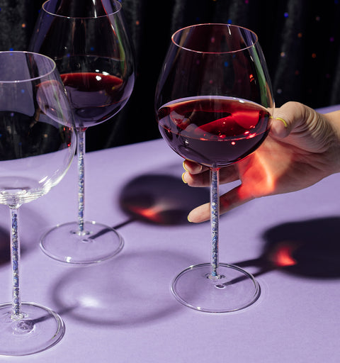 Crystal-Stemmed Wine Goblet - Lapis Lazuli (4 Piece)