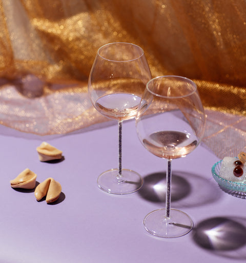 Crystal-Stemmed Wine Goblet - Amethyst (2 Piece)