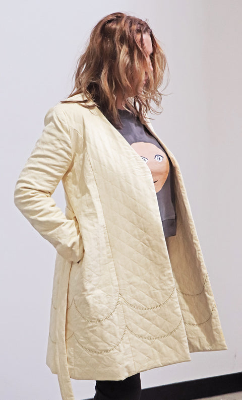 24/7 Quilted Trench - Snow