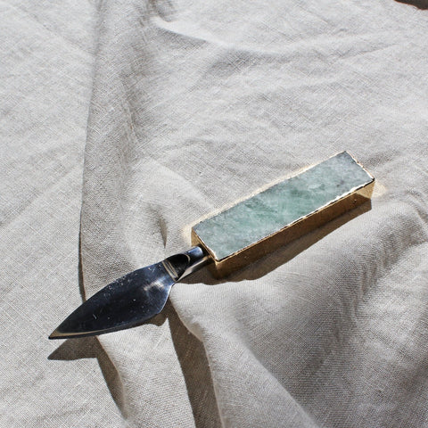 Green Fluorite Hard Cheese Knife