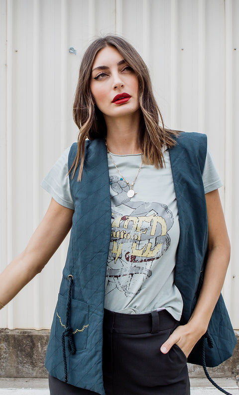 24/7 Quilted  Vest - Spruce