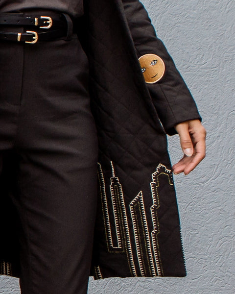 24/7 Quilted Trench - Heritage Black