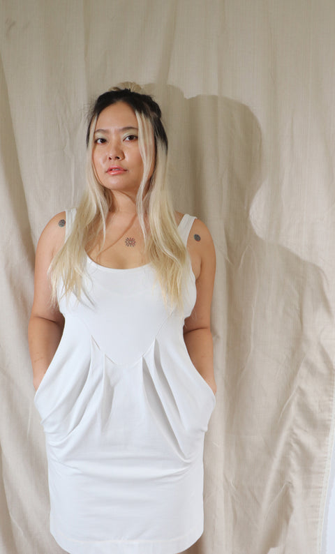 Certified Organic Cotton jersey Pinafore Dress - Smoke