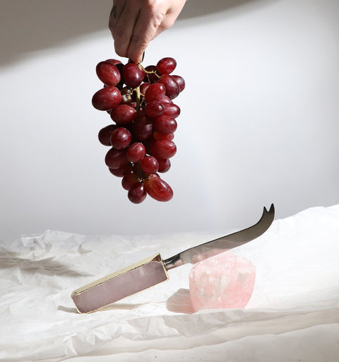 KNIFE, CHEESE, BOARD, CHARCUTERIE, CRYSTAL, AMETHYST, QUARTZ