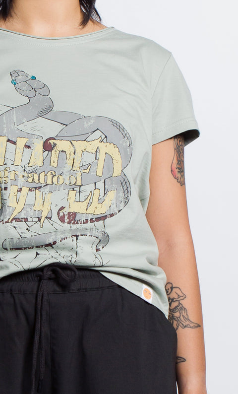 Snake Metal Tee - Sage Green 100% Certified Organic Cotton