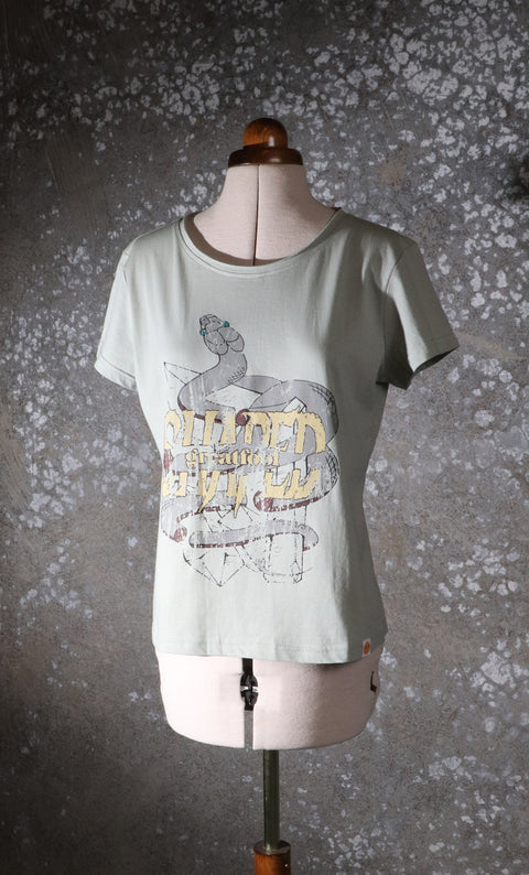 Snake Metal Tee - Sage Green 100% Certified Organic Cotton