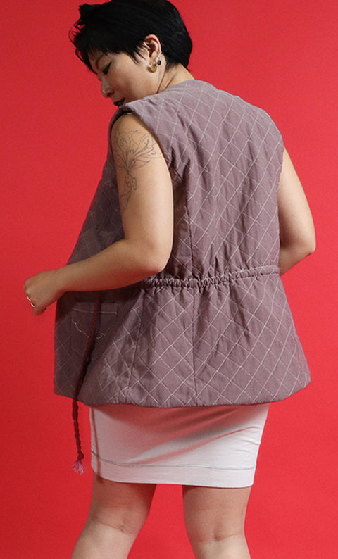 24/7 Quilted Vest - Blood Rose