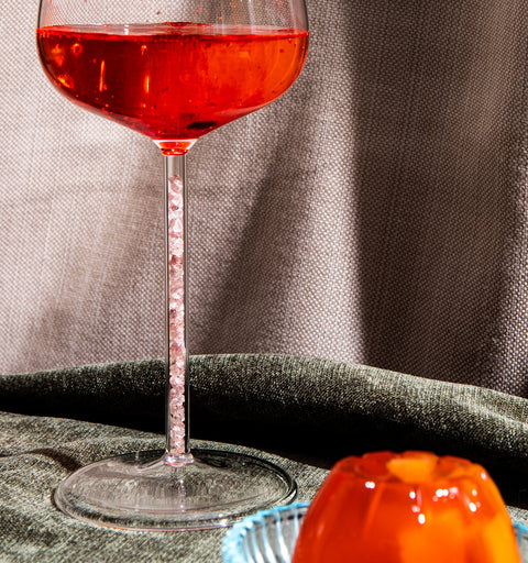 Rose Quartz Crystal-stemmed Wine Glasses (4 Piece)