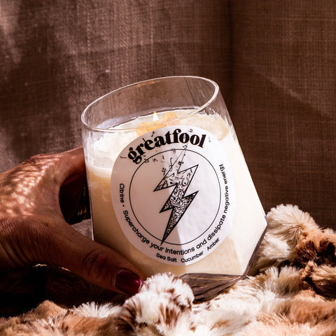 Citrine and the Queens - Crystal Candle